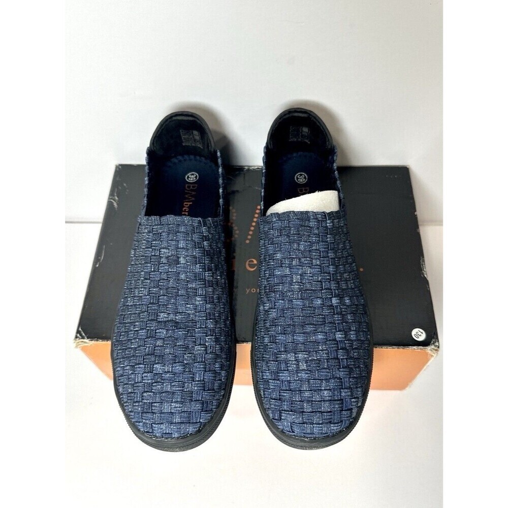 Bernie Mev Woven Slip On Sneakers Women Size 39 Blue Elastic Comfort Shoes New - Picture 2 of 8